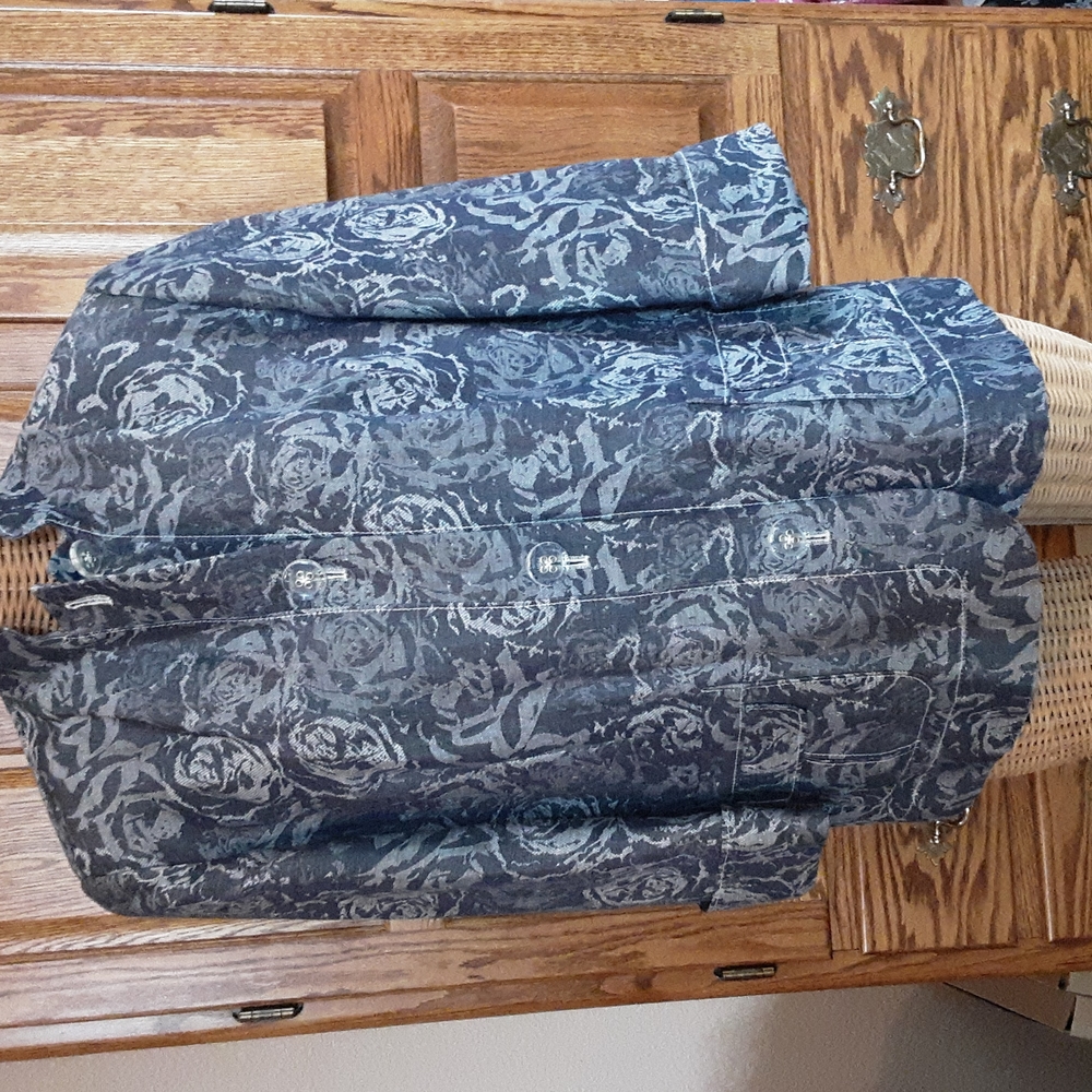 NWOT💖💖💖 Coldwater Creek Floral Denim Look Jacket